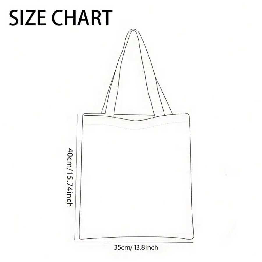 Out Of I Go To Bingo Printed Canvas Tote Bag, Casual Shoulder Bag, Lightweight Reusable Shopping Bag, Daily Commuting, Stylish Retr
