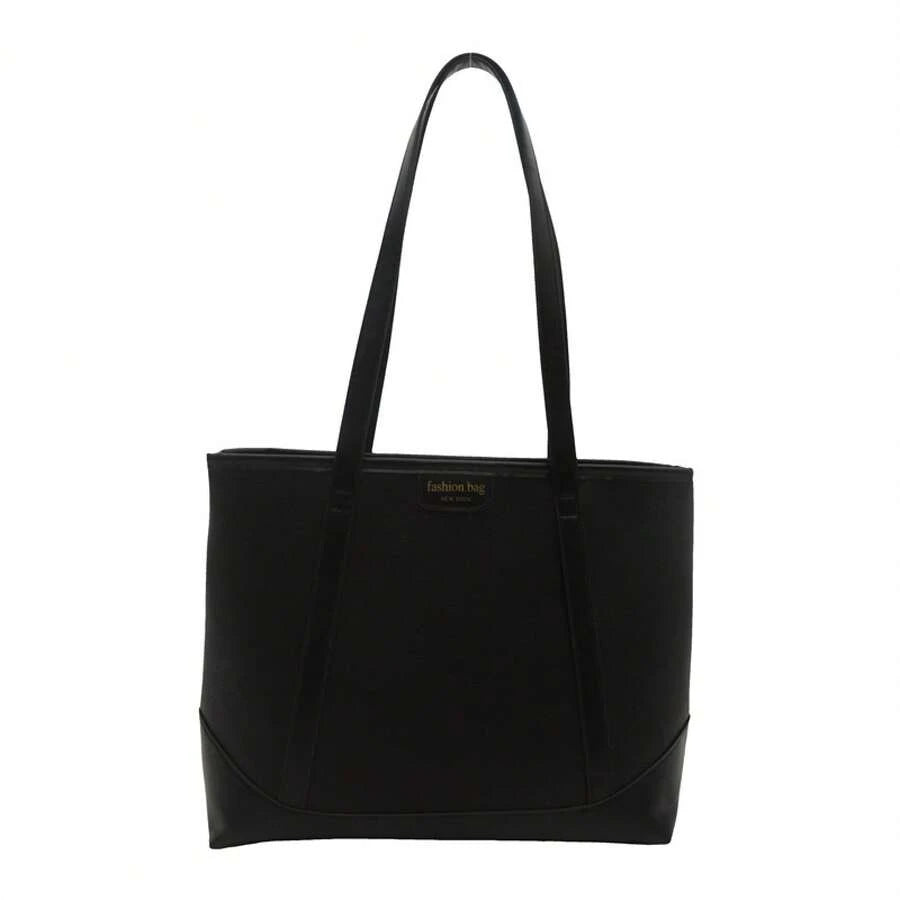 Shoulder BagAutumn Large-Capacity Tote Bag, Fashionable, Simple, Textured, Women's Commuter Shoulder Bag, Popular, Beautiful, Color-Blocking