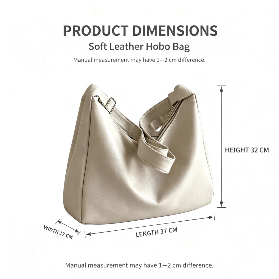 Women Hobo Bag Faux Leather Shoulder Bag Large Capacity Handbag Casual Underarm Purse Adjustable Strap Fashion Daily Bag