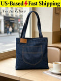 Aesthetic Denim Tote Bag Casual Shoulder Bag For Woman Large Capacity Handbag Da