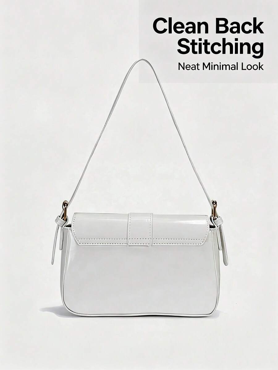 Leather Square Bag,Tote Handbag, Underarm Bag,Crossbody Bag With Detachable Double Straps,For Girls,Women,Students,Office Workers,Commuting