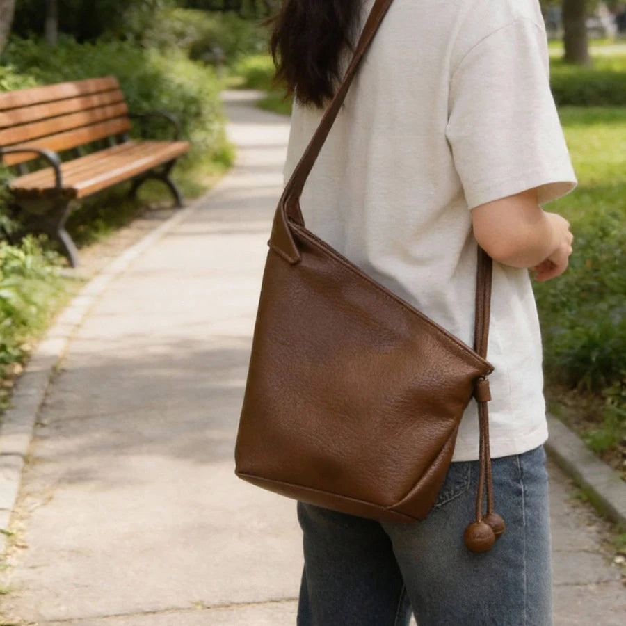Genuine Leather Single Shoulder Bag Women Tote Handbag Vintage Hobo Crossbody Bag Casual Travel Daily Use Soft Leather Shoulder Bag