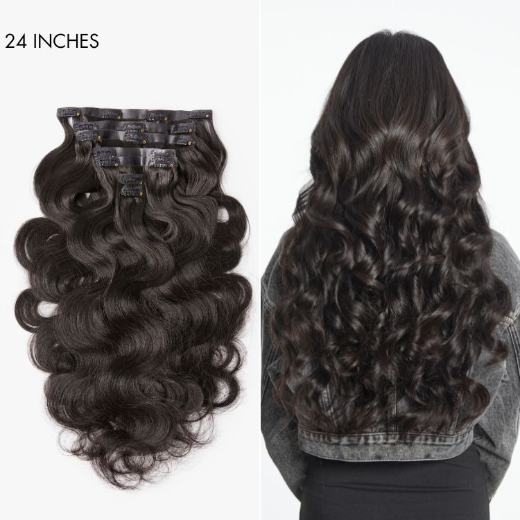 Soft Body Wave Seamless Clip in Extensions Real Human Hair Pieces 135g 9pcs / 7pcs with Free Gift