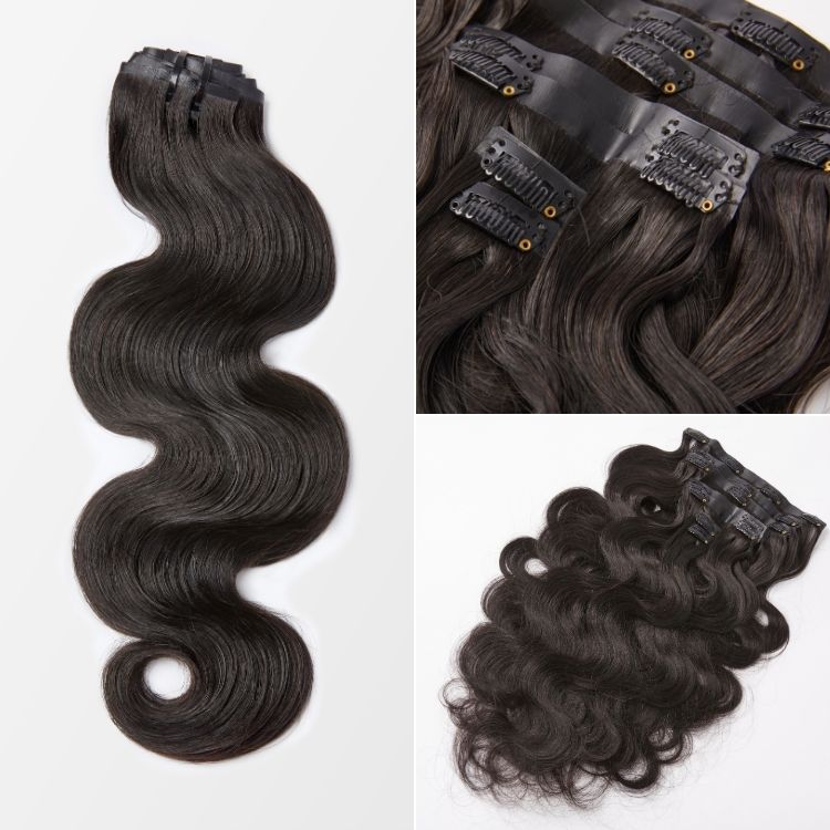 Soft Body Wave Seamless Clip in Extensions Real Human Hair Pieces 135g 9pcs / 7pcs with Free Gift