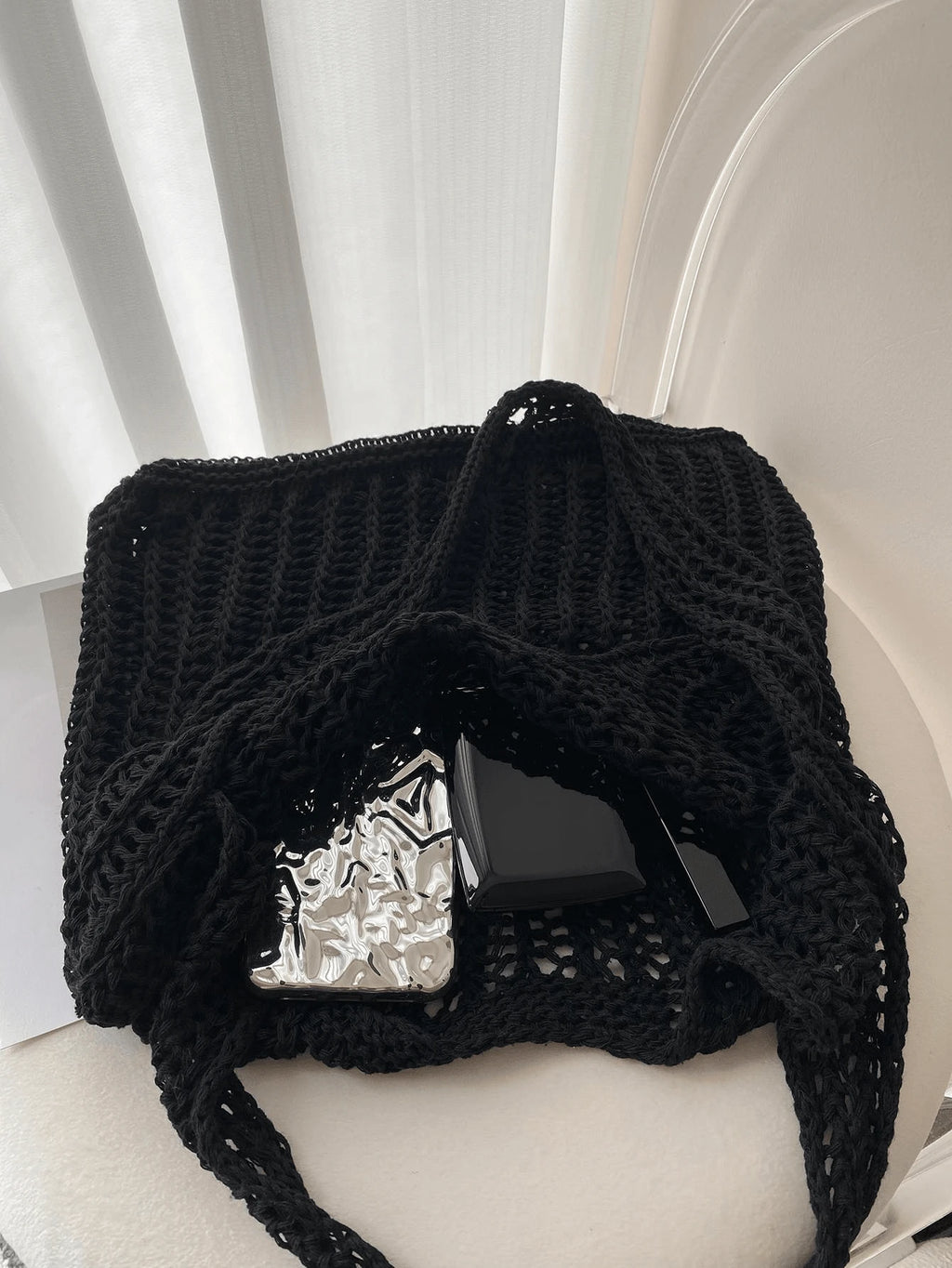 ENBEI Large Capacity Vintage Beach Bag, Bohemian Beach Bag, Holiday Essential, Women's Fashion Handmade Crochet Handbag. Suitable For College Students, Back To School And Mother's Day Gifts, Beach Bag