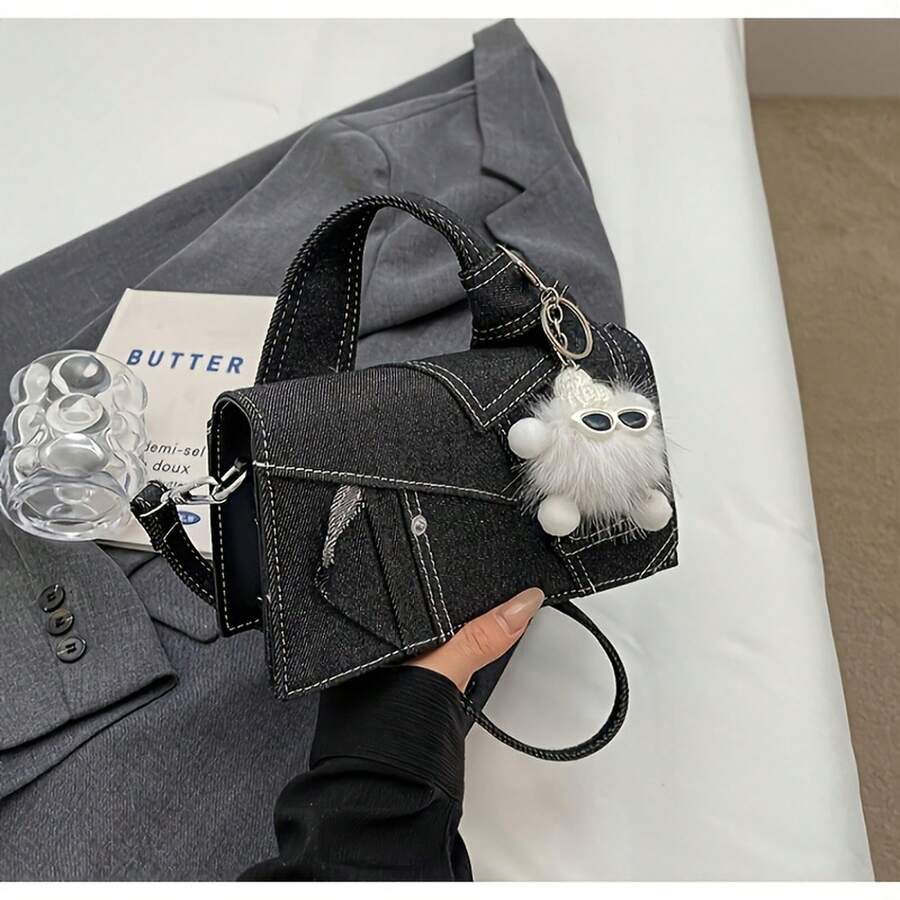 Stylish Two Tone Patchwork Crossbody Tote Bag For Women With Magnetic Closure Adjustable Strap Polyester Lining Perfect For Daily Use And Everyday Sho