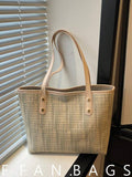 2026 New Fashionable Large Capacity Striped Colorblock Aesthetic Tote Underarm Bag For Women, Commuter Style