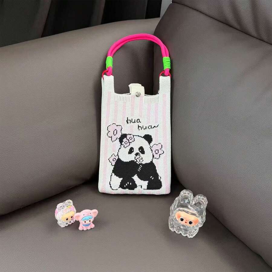 New Cute Cartoon Knitted Bag 2026 Crossbody Large Capacity Tote Bag Versatile