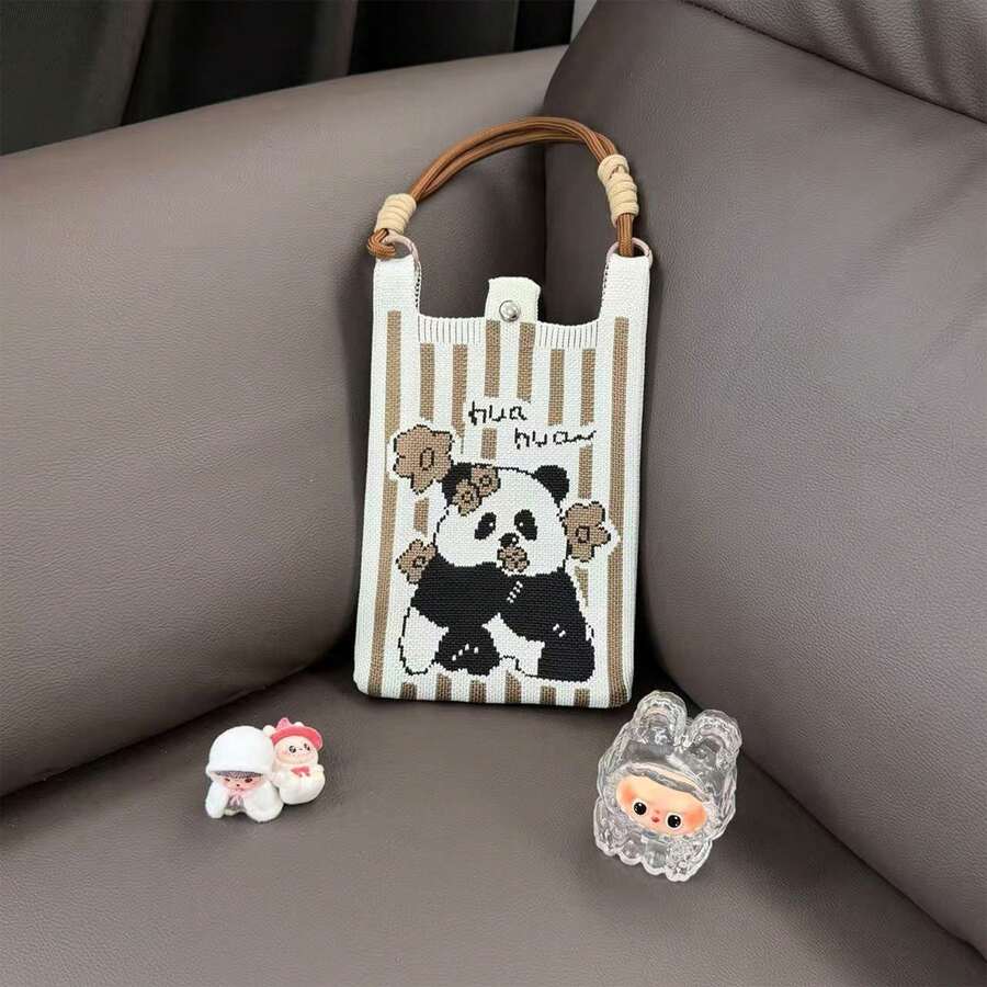 New Cute Cartoon Knitted Bag 2026 Crossbody Large Capacity Tote Bag Versatile