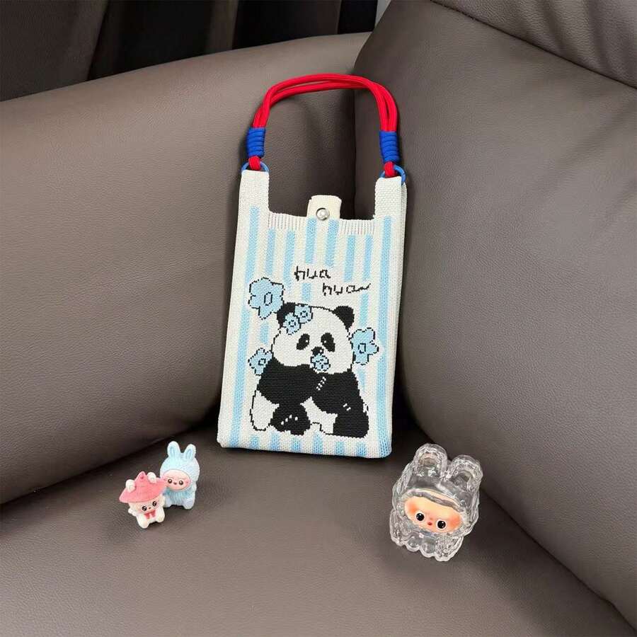 New Cute Cartoon Knitted Bag 2026 Crossbody Large Capacity Tote Bag Versatile