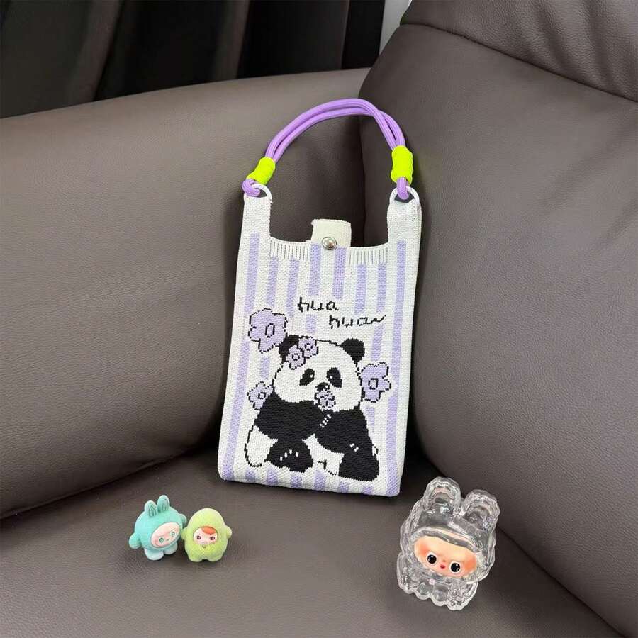 New Cute Cartoon Knitted Bag 2026 Crossbody Large Capacity Tote Bag Versatile
