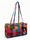 Nylon Polka Dots Bowler Bag Purse For Women Shoulder Bag Top Handle Slouchy Tote