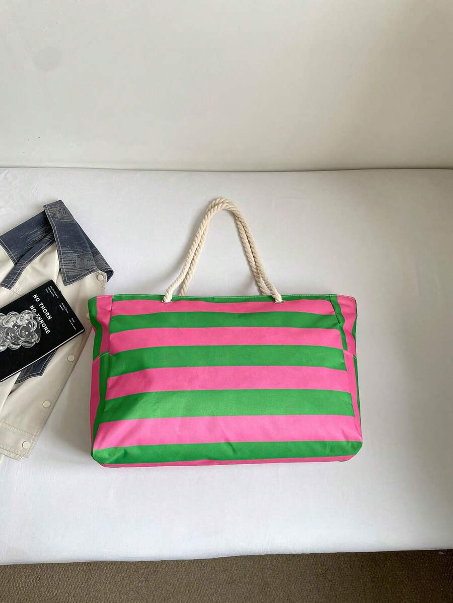 Women's Beach Bag, Large Waterproof Beach Tote Bag With Zipper, Waterproof Sand-Proof Pool Bag, Large Tote Bag (Random Pattern)