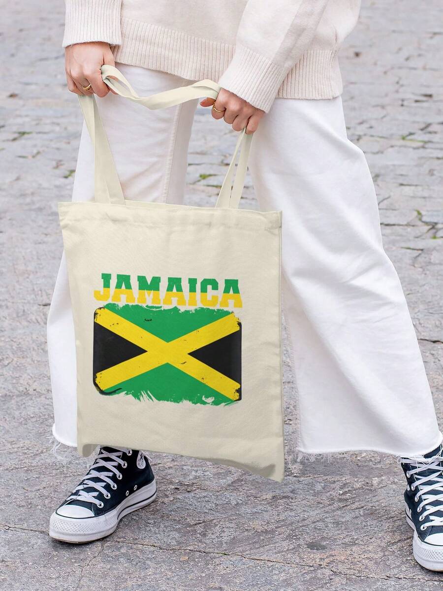 Jamaica Durable Woven Fabric Shopper Tote Friendly Reusable Market & Daily Life Hand Carry Bag