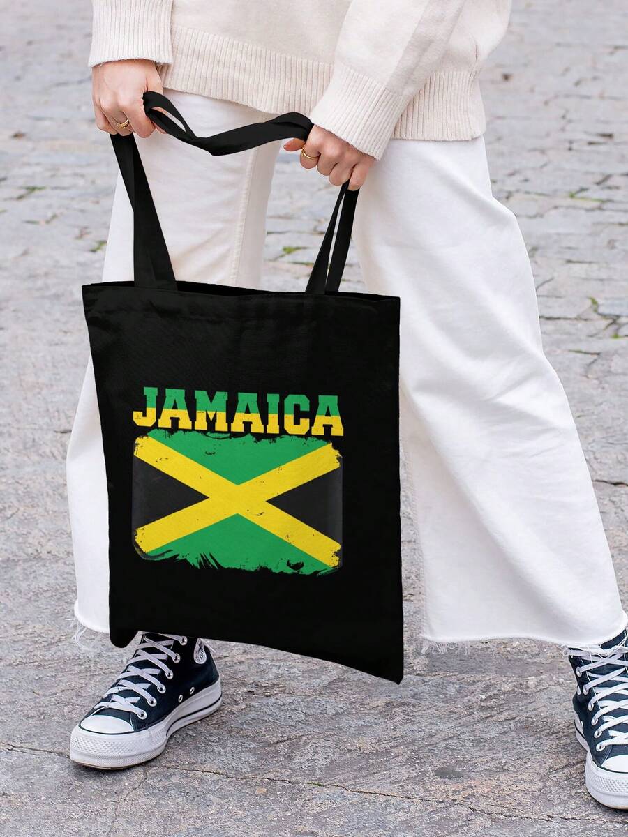 Jamaica Durable Woven Fabric Shopper Tote Friendly Reusable Market & Daily Life Hand Carry Bag