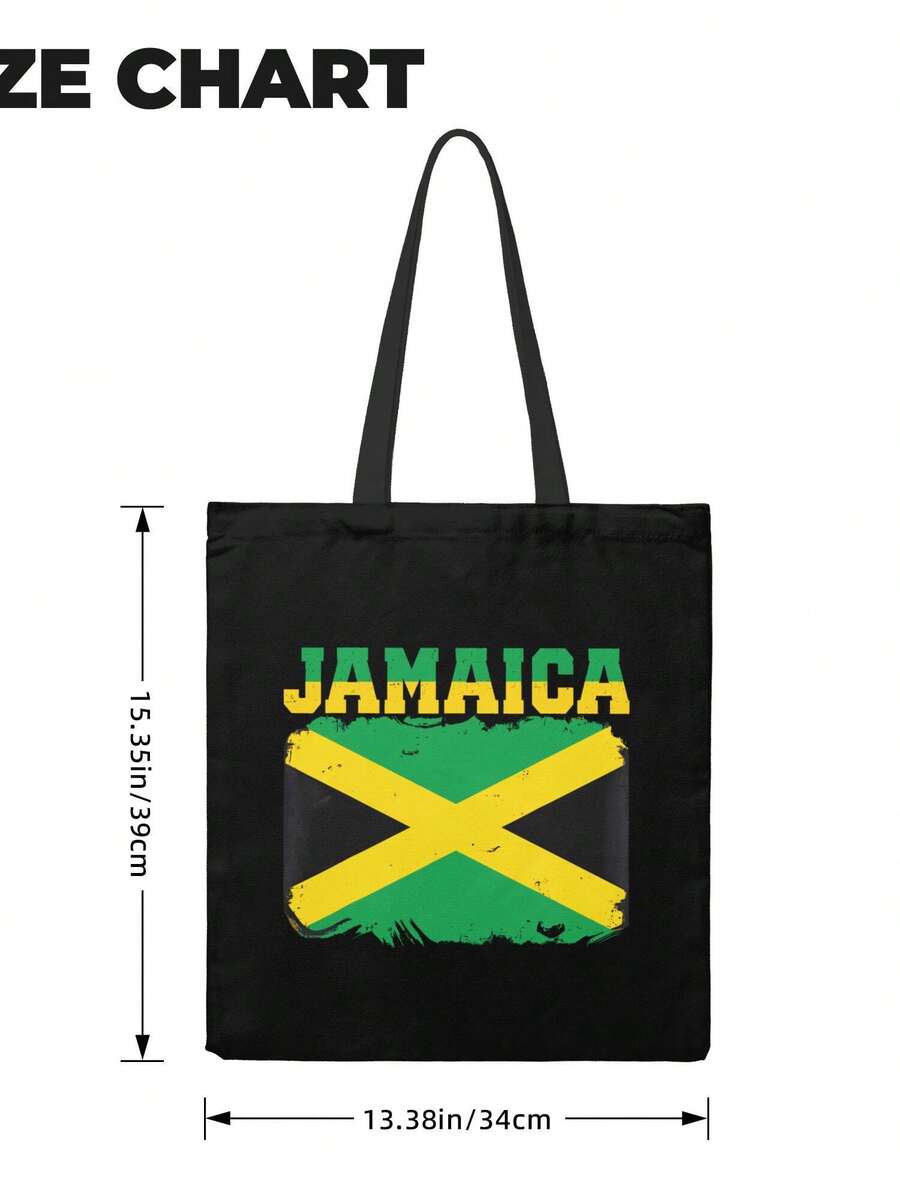 Jamaica Durable Woven Fabric Shopper Tote Friendly Reusable Market & Daily Life Hand Carry Bag
