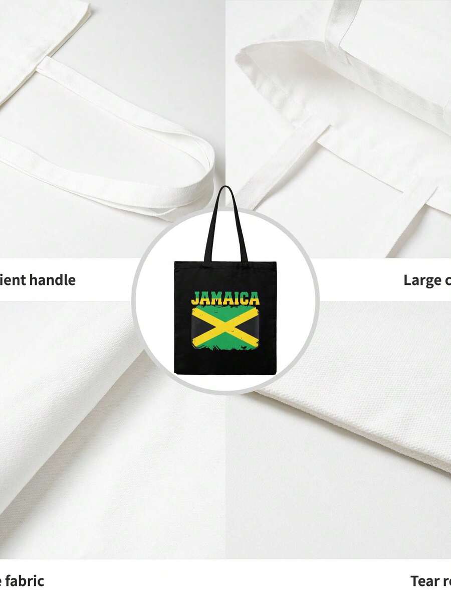 Jamaica Durable Woven Fabric Shopper Tote Friendly Reusable Market & Daily Life Hand Carry Bag