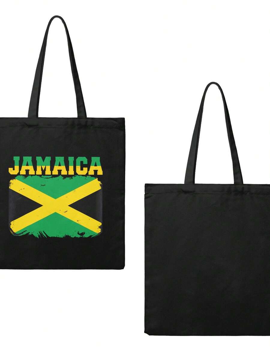 Jamaica Durable Woven Fabric Shopper Tote Friendly Reusable Market & Daily Life Hand Carry Bag