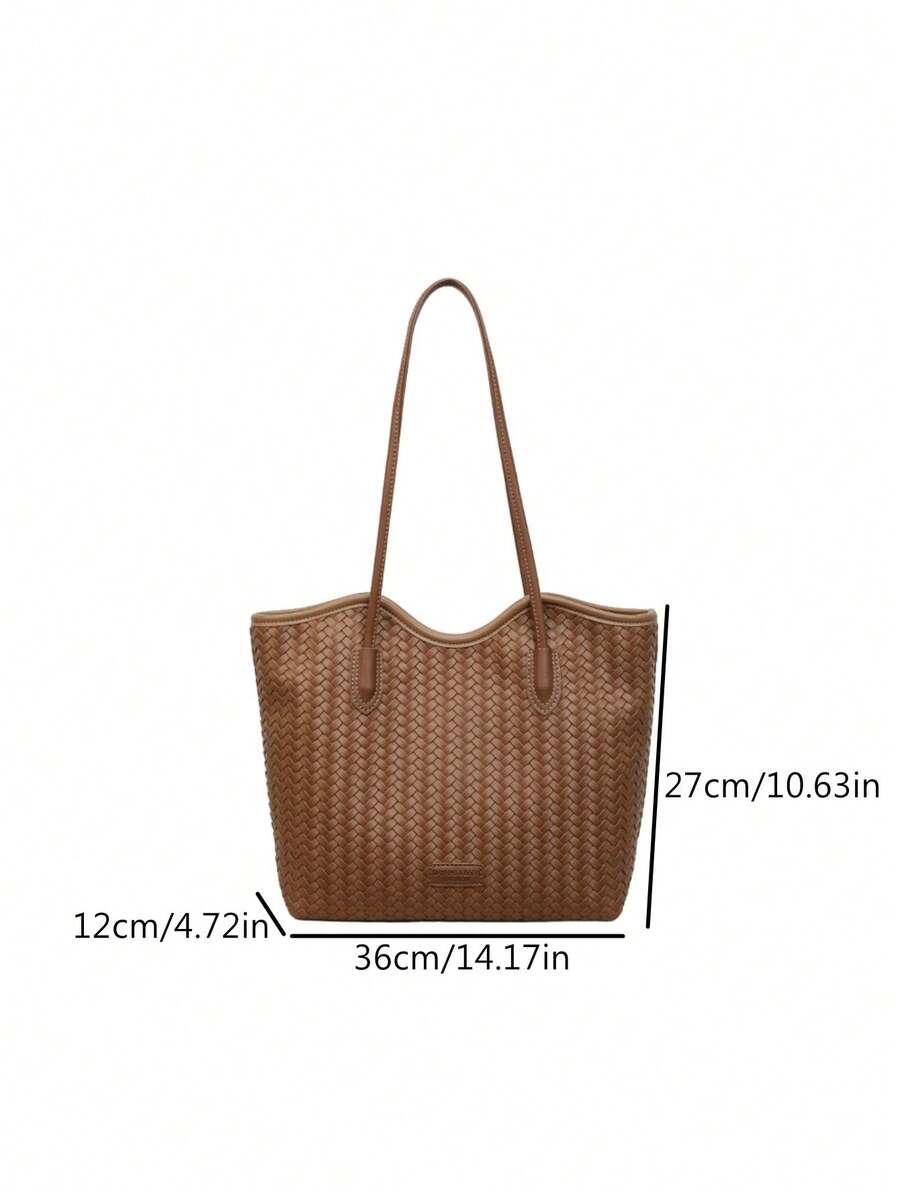 Large Capacity Summer Woven Tote Bag 2026 New Style Premium Woven Casual Minimalist Elegant Shoulder Bag