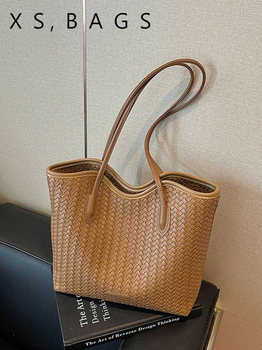 Large Capacity Summer Woven Tote Bag 2026 New Style Premium Woven Casual Minimalist Elegant Shoulder Bag