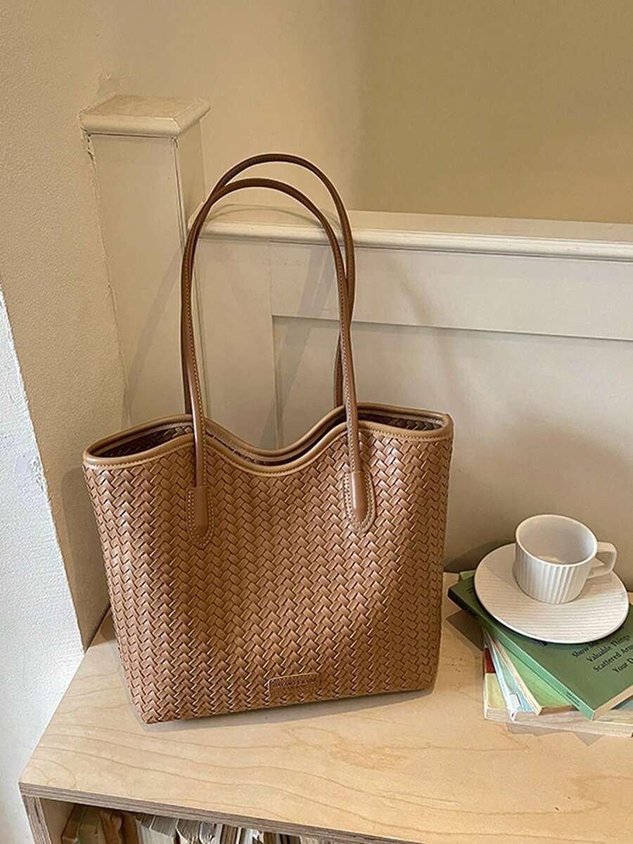 Large Capacity Summer Woven Tote Bag 2026 New Style Premium Woven Casual Minimalist Elegant Shoulder Bag