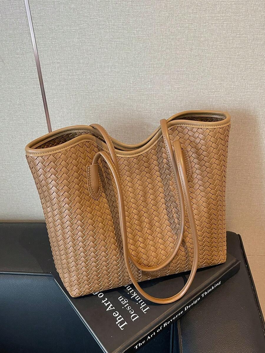 Large Capacity Summer Woven Tote Bag 2026 New Style Premium Woven Casual Minimalist Elegant Shoulder Bag