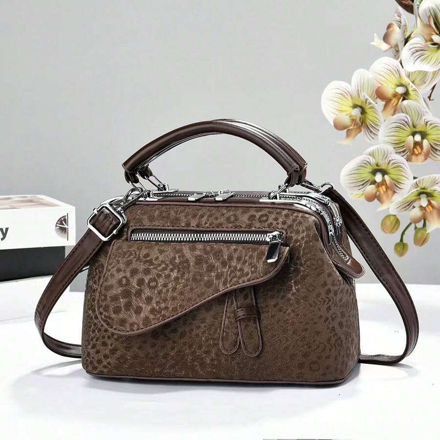Women's Handbag, Casual Tote Bag, New Solid Color Zippered Shoulder Bag, Women's Underarm Crossbody Bag