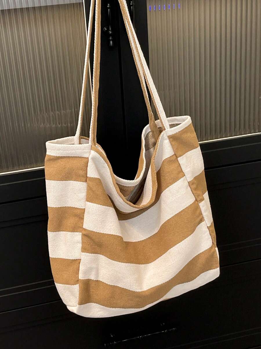 Large Capacity Beach Tote Bag Women Casual Minimalist Shopping Commuter Bag