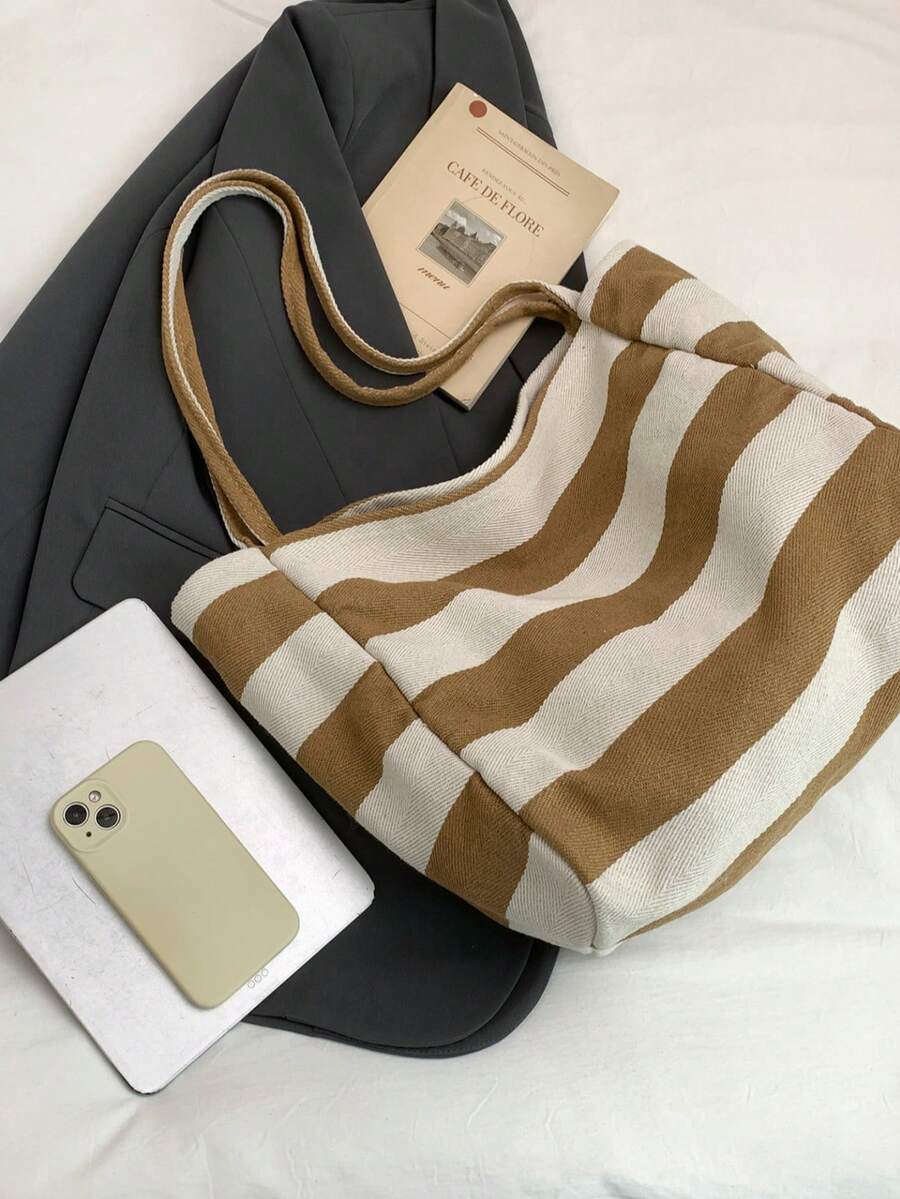 Large Capacity Beach Tote Bag Women Casual Minimalist Shopping Commuter Bag