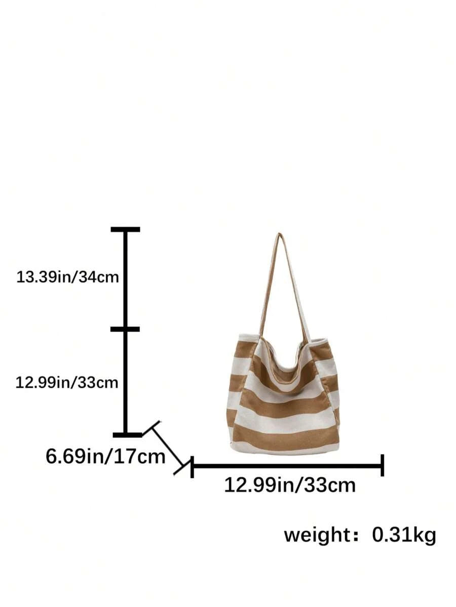 Large Capacity Beach Tote Bag Women Casual Minimalist Shopping Commuter Bag