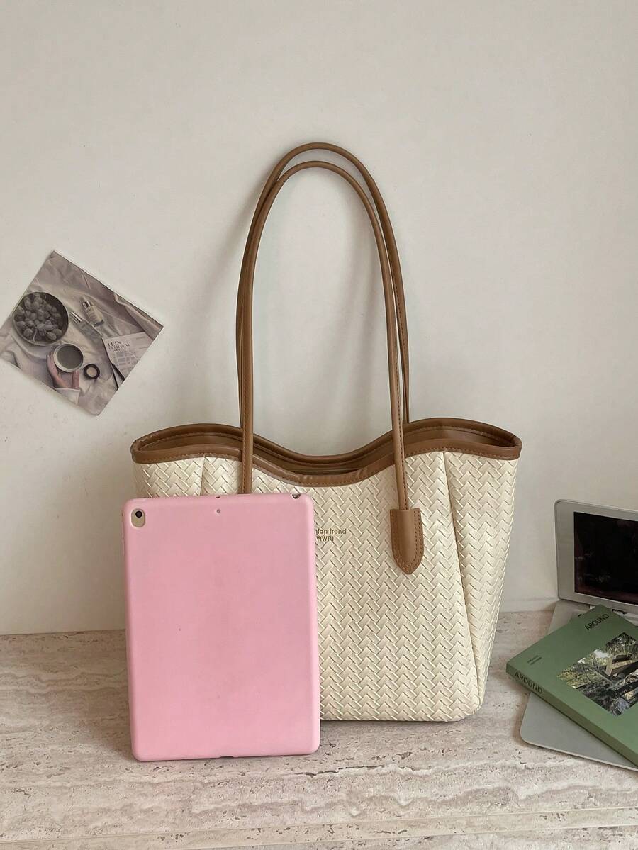 Large Capacity Summer Woven Tote Bag 2026 New Style Premium Woven Casual Minimalist Elegant Shoulder Bag