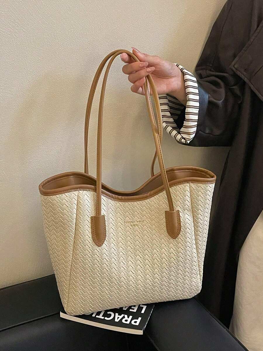 Large Capacity Summer Woven Tote Bag 2026 New Style Premium Woven Casual Minimalist Elegant Shoulder Bag