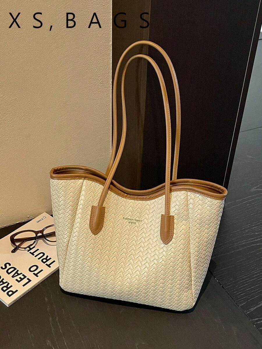 Large Capacity Summer Woven Tote Bag 2026 New Style Premium Woven Casual Minimalist Elegant Shoulder Bag