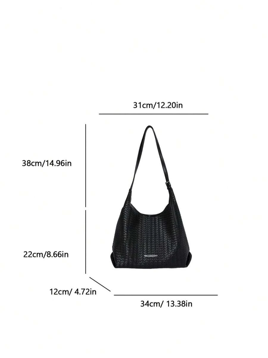 New 2026 Commuter Woven Shoulder Bag Fashion Tote Bag Minimalist Large Capacity Summer Elegant Women's Bag PU Material