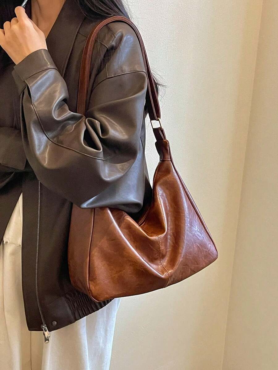 Women's Tote Bag Large Capacity Spring Summer Crossbody 2026 New Minimalist Versatile Shoulder Bag For School And Commute