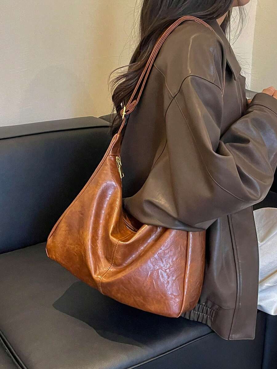 Women's Tote Bag Large Capacity Spring Summer Crossbody 2026 New Minimalist Versatile Shoulder Bag For School And Commute
