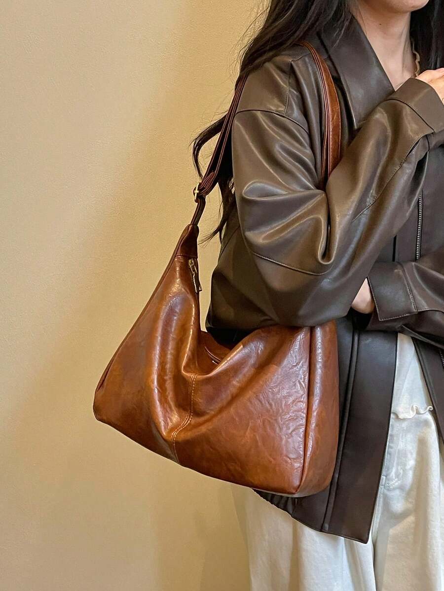 Women's Tote Bag Large Capacity Spring Summer Crossbody 2026 New Minimalist Versatile Shoulder Bag For School And Commute