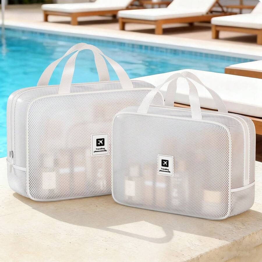 Beach Accessories For Women, Portable Waterproof Toiletry Bag For Business Trips, Large-Capacity Hand-Held Makeup Bag, Swimming, Fitness, Bathing Stor