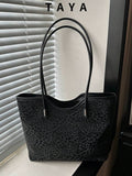 New Vintage Fashion Leopard Print Tote Bag, Zipper Closure, Lightweight Minimalist, Large Capacity Textured Shoulder Bag, Suitable For Women's Daily Life, Casual, Commute, Work, Vacation And Student U