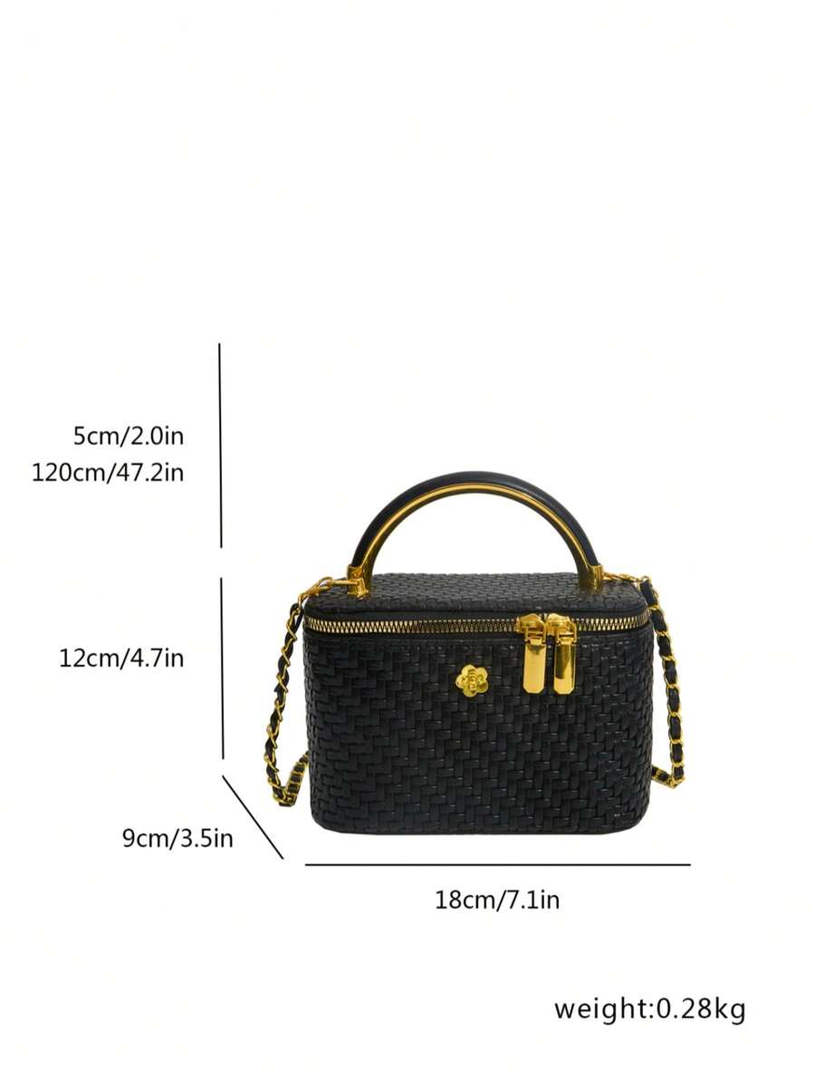 New 2026 Woven Texture Women's Fashion Small Square Handbag, Versatile Tote Bag, Commuter Crossbody Bag, Makeup Bag