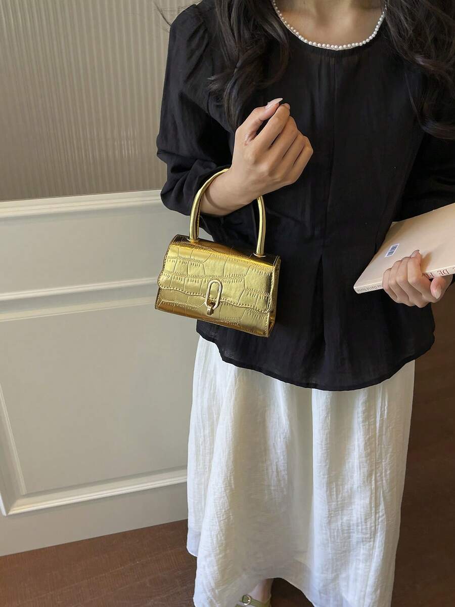 2026 New Women's Shoulder Bag, Crossbody Handbag, Small Square Tote Bag, Versatile Handheld Bag, Crocodile Pattern