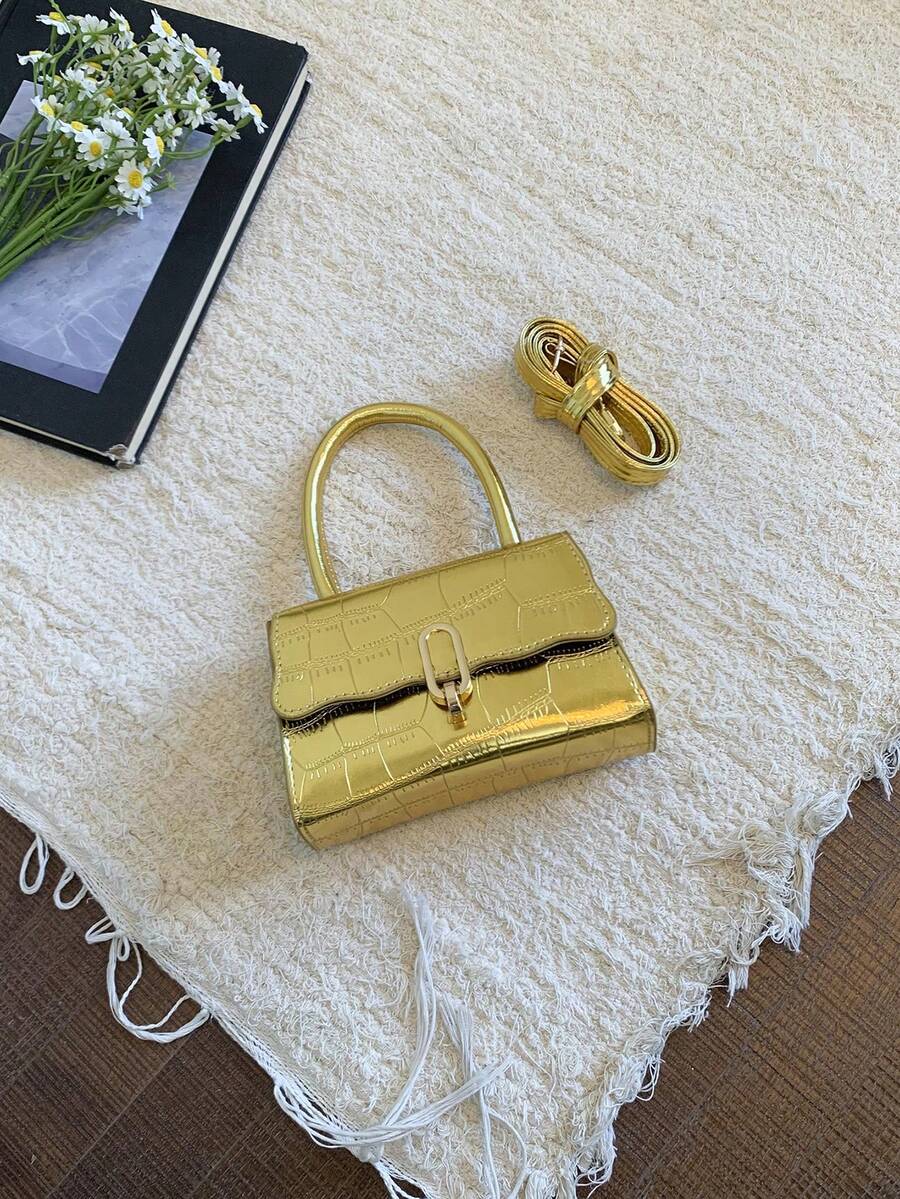 2026 New Women's Shoulder Bag, Crossbody Handbag, Small Square Tote Bag, Versatile Handheld Bag, Crocodile Pattern