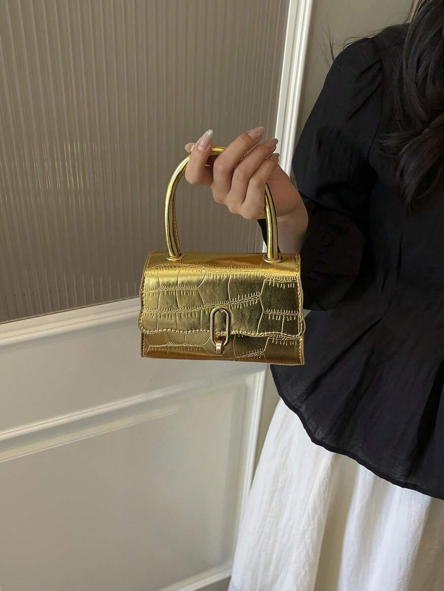 2026 New Women's Shoulder Bag, Crossbody Handbag, Small Square Tote Bag, Versatile Handheld Bag, Crocodile Pattern