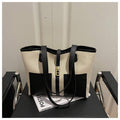 1PC Women Retro Color Block Shoulder Bag, Large Capacity Fashion Casual Commuter Handbag