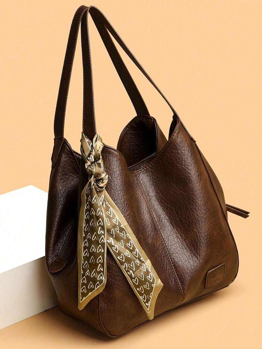 Dedoo 2026 Vintage Large Capacity Tote Bag Women's Handbag Commuter Shoulder Crossbody Bag Fashion PU Leather Large Capacity Messenger Crossbody Bag