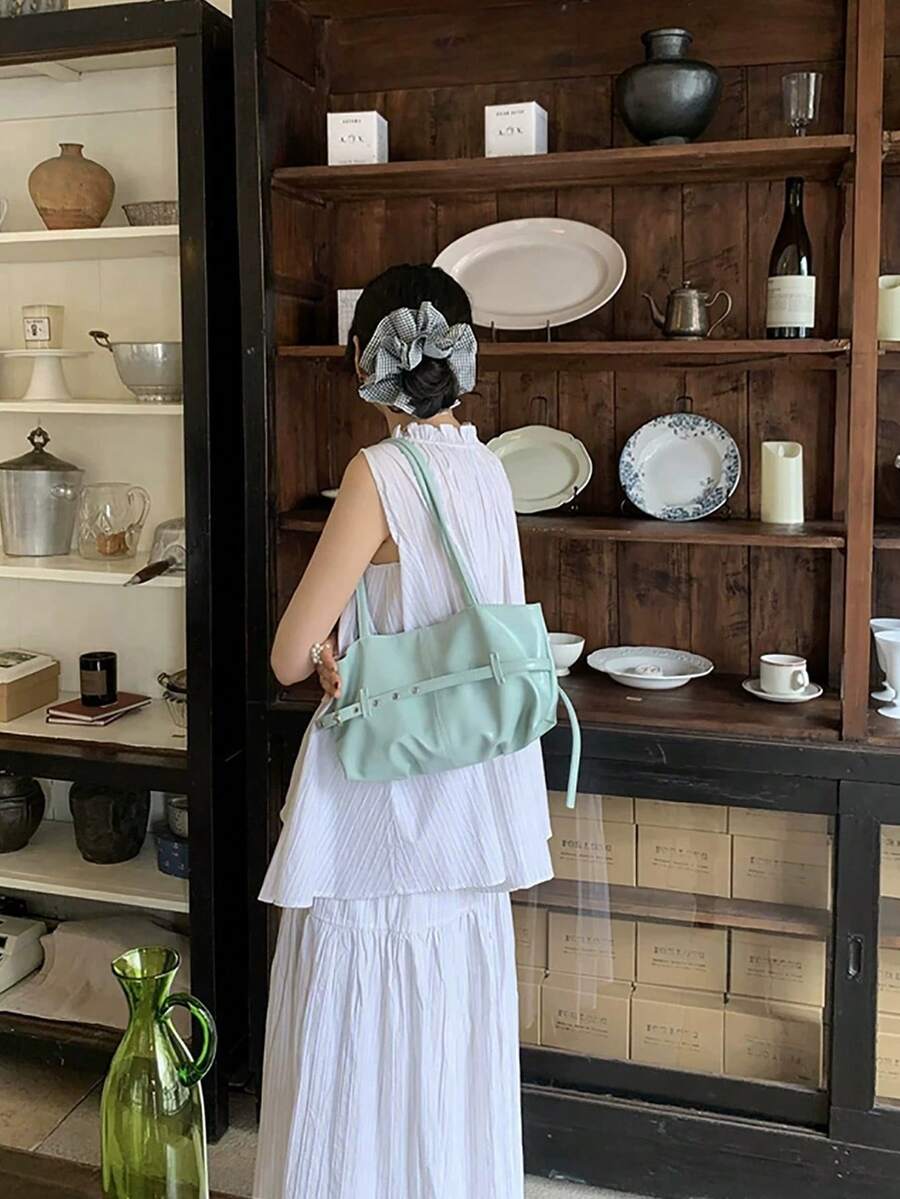 Premium Tie-Strap Commuter Shoulder Underarm Bag 2026 New Handheld Tote Bag Fashion Minimalist Boat Bag For Women