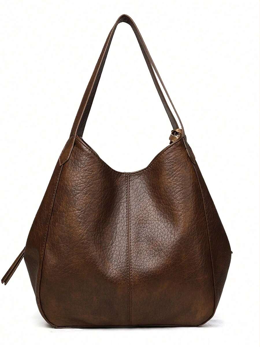 Dedoo 2026 Vintage Large Capacity Tote Bag Women's Handbag Commuter Shoulder Crossbody Bag Fashion PU Leather Large Capacity Messenger Crossbody Bag