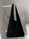 Hollow Woven Straw Bag, Bohemian Style Beach Handbag, Hollow Tote Bag, Large Capacity Shopping Beach Bag, Fashion Hollow Woven Straw Bag