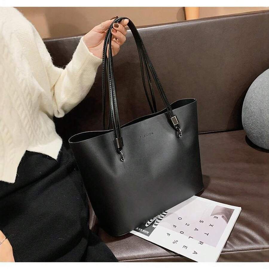 Tote Bag Large Shopping Bag For Women 21 Simple And Elegant Shoulder Bag Soft Leather Texture Commuter Tote Bag