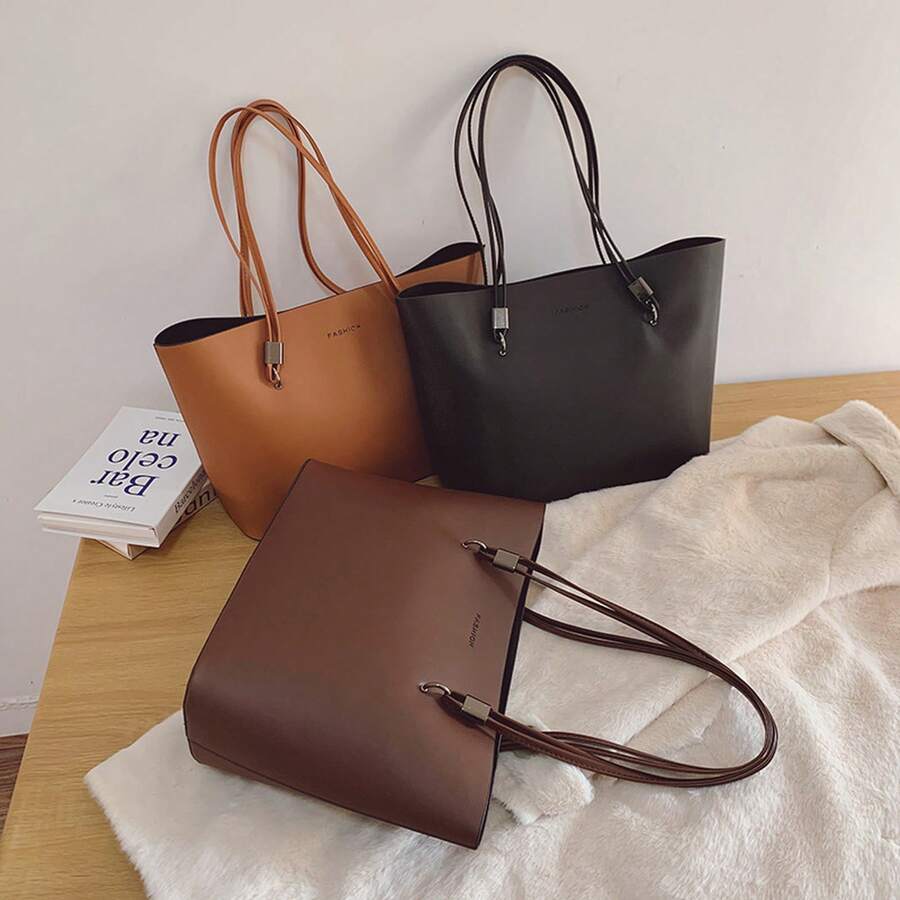 Tote Bag Large Shopping Bag For Women 21 Simple And Elegant Shoulder Bag Soft Leather Texture Commuter Tote Bag